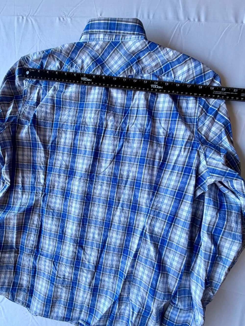 Banana Republic Men's Blue Plaid Button-Up Shirt